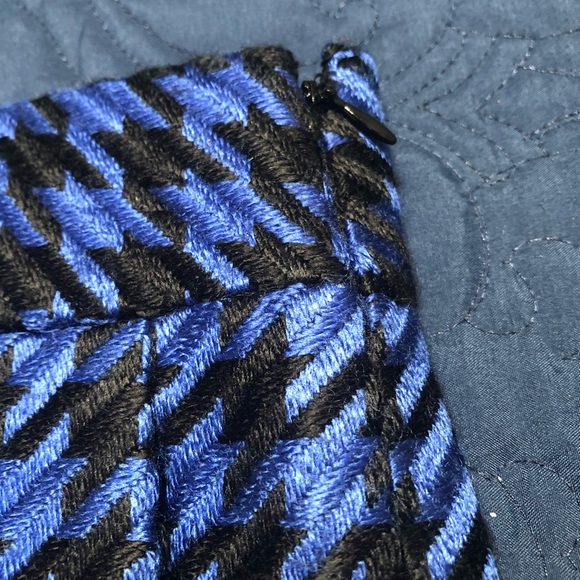 NWOT Woven Royal Blue/Black Houndstooth Skirt - Picture 5 of 5